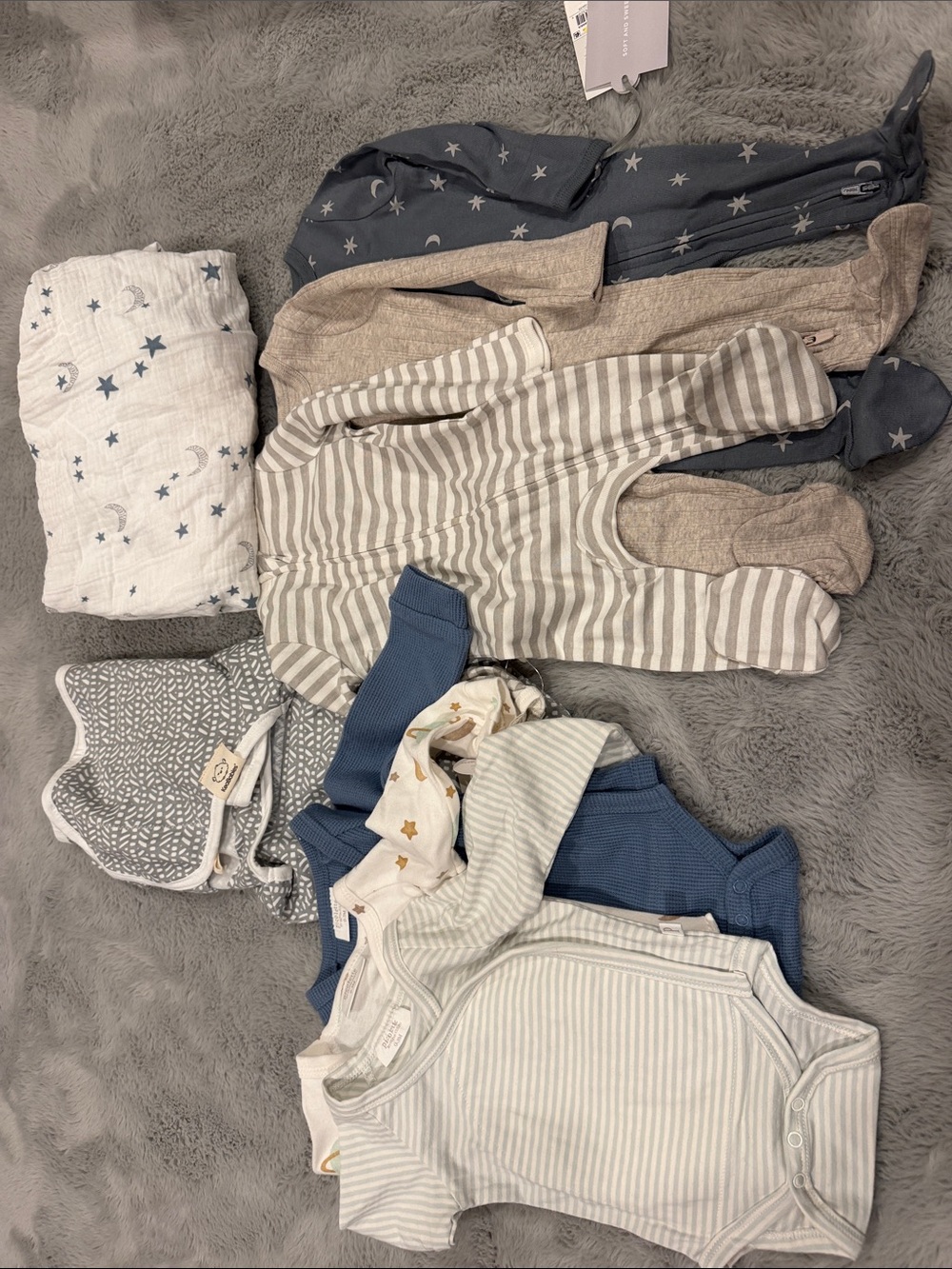 Baby Newborn Gift set One-Piece Pack - Neutral Blue, Gray & Beige